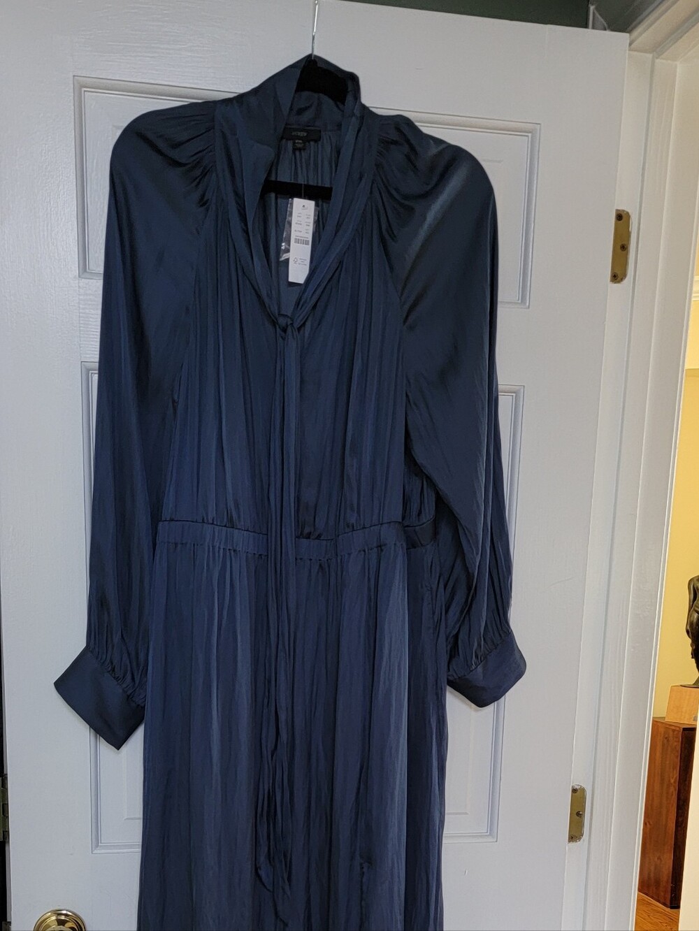 NWT J. Crew Tie-neck Dress, Deep Midnight, XXL - Picture 7 of 7